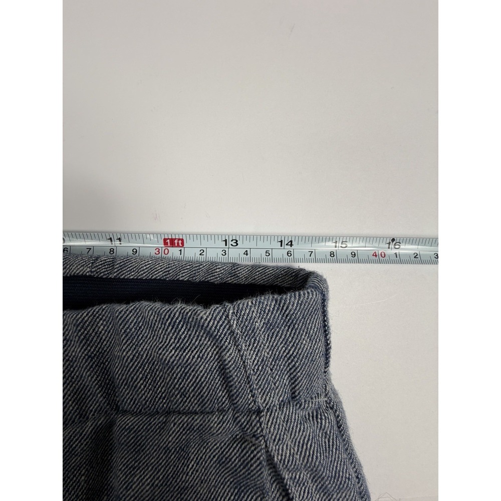 Lands' End Womens Size 4 Blue Linen Blend Wide Leg Pull On Pants Mid Rise - Picture 5 of 8